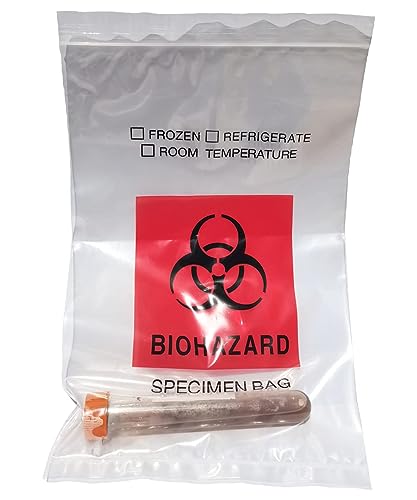Daarcin Biohazard Specimen Bags,100Pcs 6X9In/15X25Cm With Biohazard Red Logo Printing, Ziplock Top Sample Bags With Outside Pocket Paperwork Pouch thumb #5