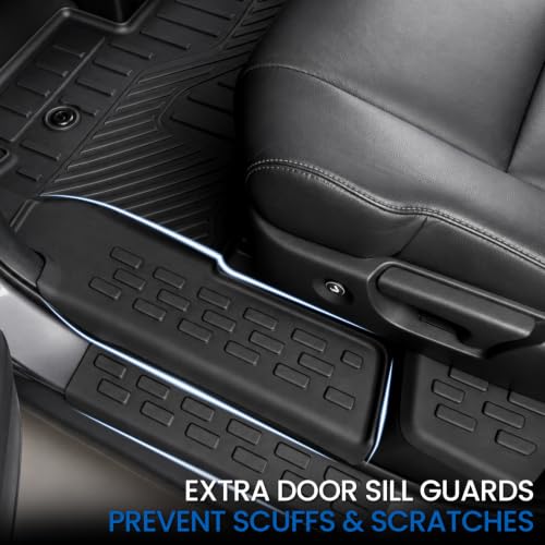 Image of Floor Mats Set for 2016-2022 Honda Pilot 8 Seats(Not Fit Elite Models), All Weather TPE Cargo Mat with Backrest Mat Accessories, Trunk Mat Cargo Liner Car Mat with Door Sill Guards