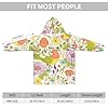 YoupO Flower Birds SpringFlower Birds Spring Print Blanket Hoodie Soft Flannel Sweatshirt Thick Warm Hooded Blanket For Women Men Black #4