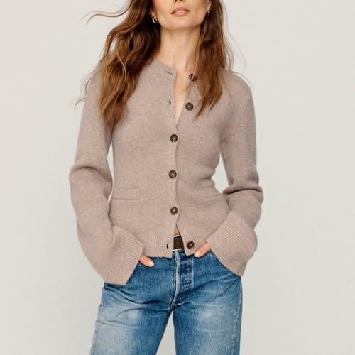 Women's Knit Cardigan Sweaters Casual Long Sleeve Open Front Button Down Lightweight Shrug Sweater Tops2