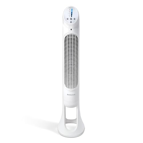 Honeywell HYF260WC QuietSet® Whole Room 40” Tall Tower Fan Home, Bedroom, Office, 75° Oscillation, Remote Control, 5 speeds, Slim Profile, Auto Shut-Off, Portable, Easy-to Use Controls, White - White - 5 Speed - Tower Fan
