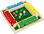 1-4 joueurs ferment le jeu de dés de boîte, 10 Nombres Traditional Wooden Board Jeu,Math Skills Jeu,Family Classics Tabletop Jeux pour la salle de classe, Party