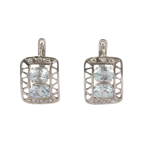 Topaze bleue boucles d'oreilles géométriques pour sublimer vos soirées
