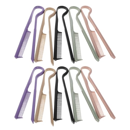 HAMPPLIES 10 Unidades Peine Alisador Doble Cara V para Cabello Coloridas Cepillo Portátil para Estilizar y Alisar para Viajes Uso Casa y Peluquería
