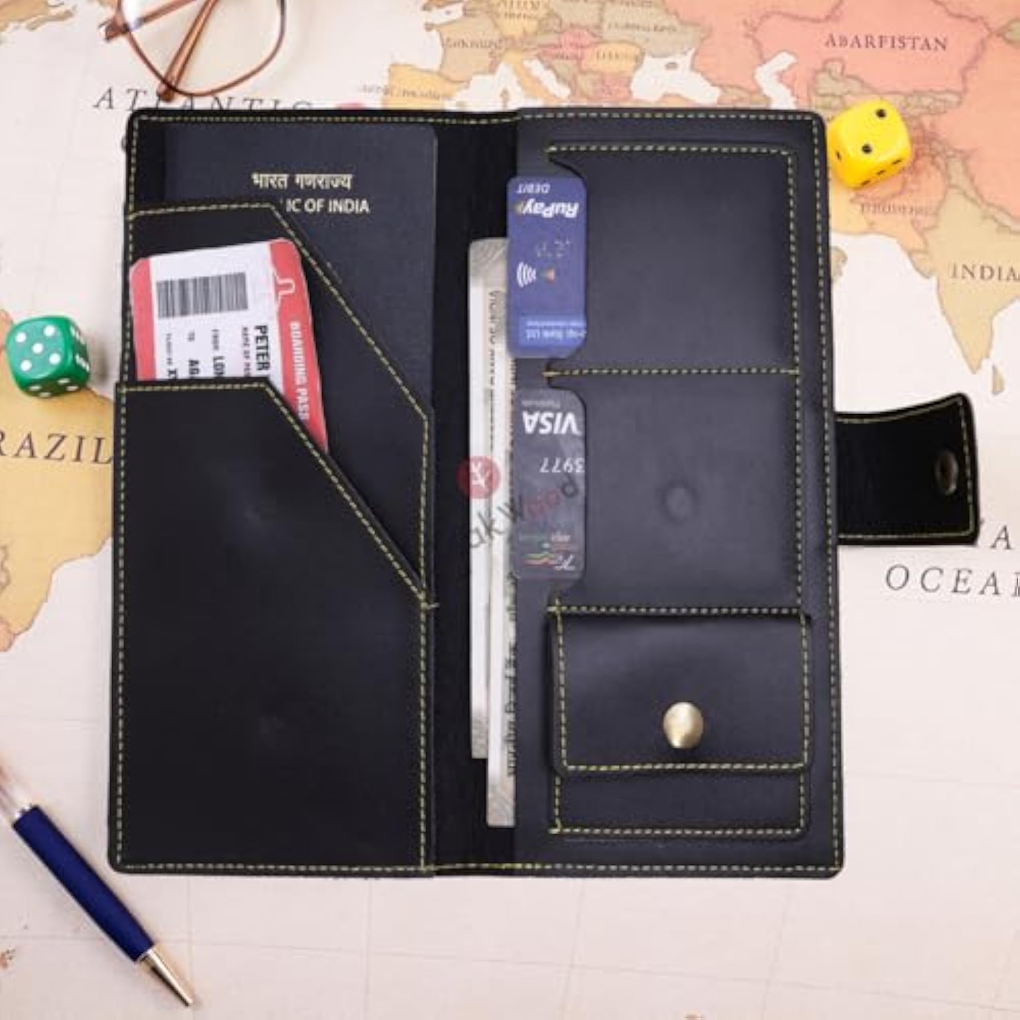 Personalized Name Passport Cover for Men and Women, Family 4-Pack