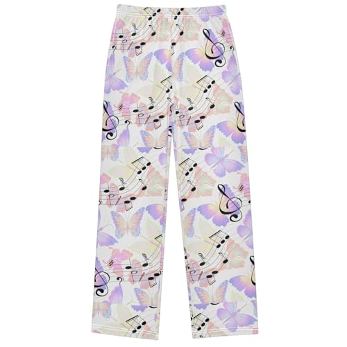 Boy's Pants Musical Sign Butterfly Jogger Pants Elastic Waist Long Bottoms Trousers with Pockets 6-14 Years