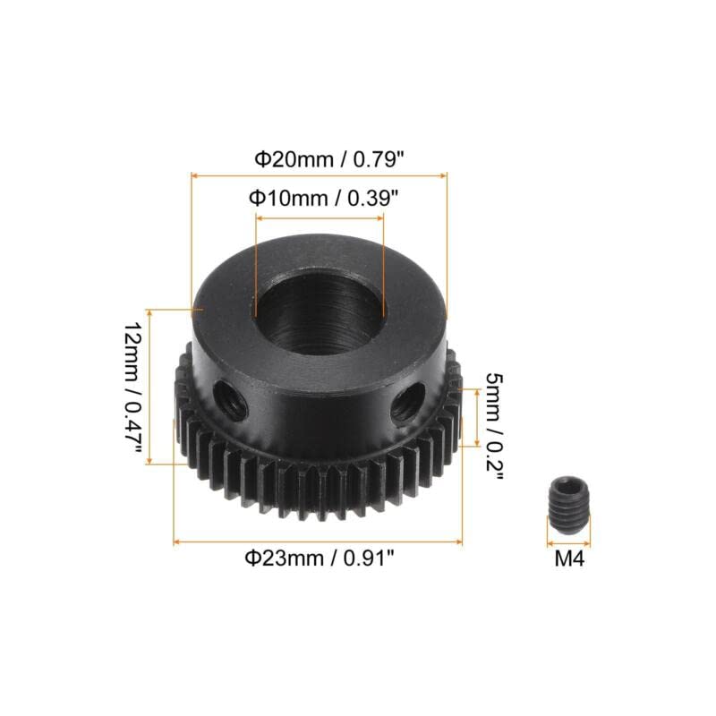 Tool parts 0.5 Mod 44T 10mm Bore 23mm Outer Dia 45# Carbon Steel Motor Pinion Gear Set