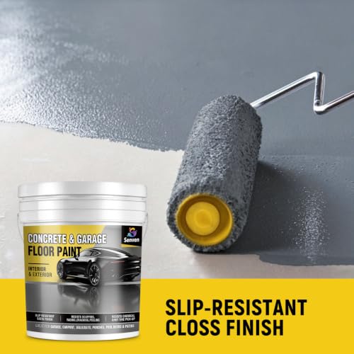 SENVEN Pintura para Pisos de Concreto y Garage Gris 5 Galones, Recubrimiento para Pisos de Concreto Interior/Exterior Semi Brillante miniatura 4