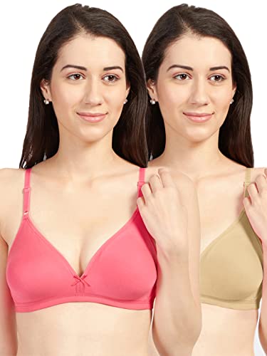 Image of SONARI Omania Womens Non-Padded Cotton Polyester Bras - Solid, Non-Wired, Medium Coverage, Hand Washable (Pack of 2)