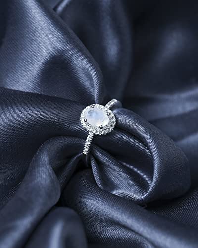 YoTreasure 0.82 Ct. Moonstone Sapphire 10kt White Gold Engagement Ring Jewelry2