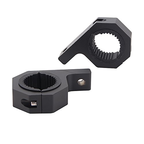 Senlips Off Road Light Bar Adjustable Mount Brackets, 1”/1.5”/1.75”/2” Tube Clamp Roof Roll Cage Holder Horizontal Bar Mount Kit for Truck Jeeps ATV (Set of 2 Clamps)