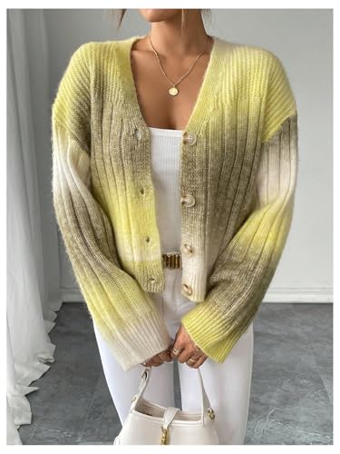 Image of MakeMeChic Women's Long Sleeve Drop Shoulder Thick Button Down Short Cardigan