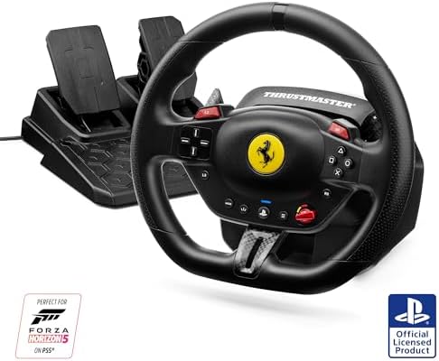 Thrustmaster T98 Ferrari 296 GTB Yarış Direksiyonu – PS5, PS4 ve PC Uyumlu – Resmi Ferrari Lisanslı, 7/10 Ölçekli Replika, Bungee Cord Teknolojisi ve Manyetik Pedal Seti — Amazon ürün görseli
