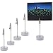 Cosmos 5 Pcs Round Base Memo Clips Holder with Alligator Clip Clasp for Displaying Number Cards (Silver Color)