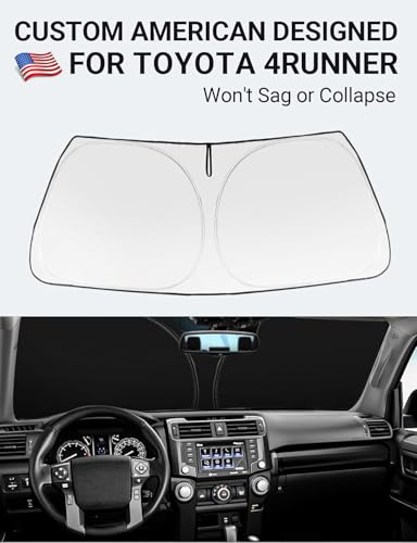 Image of Proadsy Front Windshield Sun Shade Foldable Sunshade Protector Custom Fit 2010-2025 4Runner 4-Runner SUV, SR5 Trail Limited Accessories 2026 Upgrade