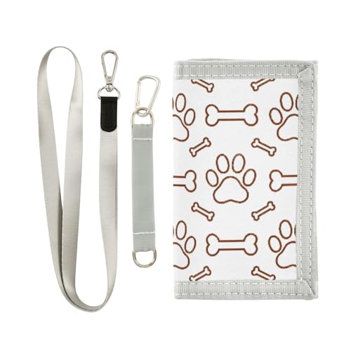ALAZA Kids Wallets for Boys Girls Toddler Trifold Wallet Children Small Dog Paw Bones Lines with Zipper Coin Pocket