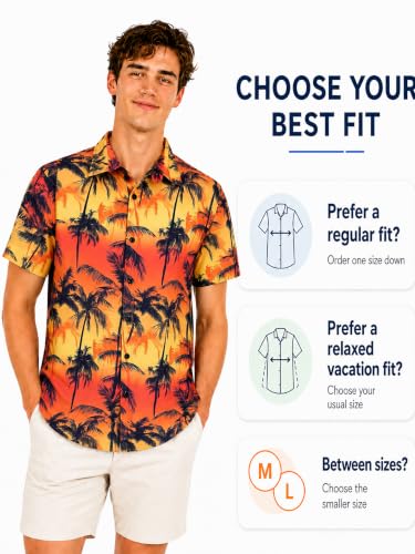 Image of Yoimira Hawaiian Shirts for Men, Print Mens Casual Short Sleeve Button Down Shirts Floral Aloha Beach Shirt