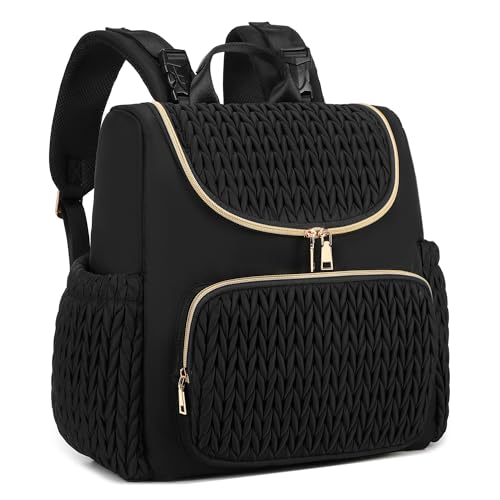 Image of LORADI Diaper Bag Backpack, Baby Shower Gifts, Black | Stroller Clips, Insulated Pockets, Water-resistant, Easy to Clean, Durable