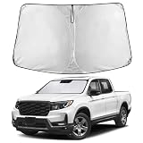 EcoNour Windshield Sun Shade Compatible for Honda Ridgeline 2017–2026 | Custom Fit Pickup Truck Front Window Sunshade | Foldable Heat & UV Reflective Sun Visor