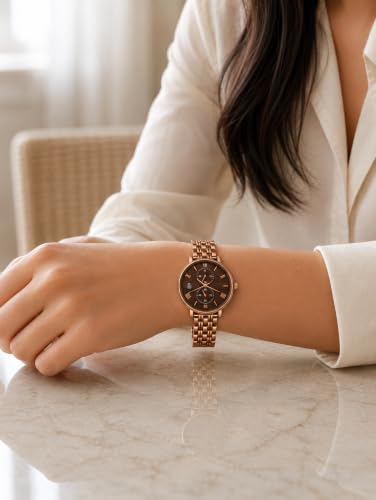 Image of MOOVER Women's Analog Quartz Watch with Stainless Steel Strap