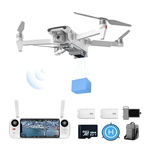 FIMI X8SE 2022 V2 Drone with Camera for Adults, GPS 4K Foldable RC Quadcopter, 35-min Flight Time, 10km Video Transmission, 48MP Photo, Follow me, 3-Axis Gimbal（2 Batteries+128GB SD Card+Megaphone）