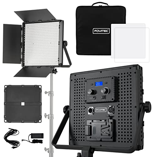 Fovitec Portable 600 Led Bi-Color Studio Panel With Barn Doors, 36W, 95+ Cri, 3200-5600K Color Temperature For Video And Photography - Includes Dmx, V-Lock Mount, And Case #TOP1