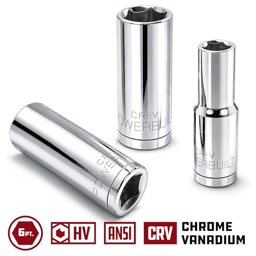 Image of Powerbuilt 1 /2 Inch Drive x 1-1-1 /4 Inch SAE Deep Socket, 6 Point, Chrome-Vanadium made, Size Marking - 642216