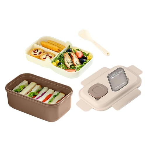 Auslaufsicherer, auslaufsicherer Lunchbehälter für Kinder | geteilter, mehrschichtiger Lunchbehälter 1600 ml, mikrowellengeeignet, spülmaschinenfest und konge