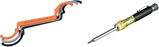 Klein Tools 50900R Conduit Lockout Wrench Set, Tighten and Loosen Locknuts in Tight Spaces & 32614 Multi-bit Precision Screwdriver Set, 4-in-1 Electronics Pocket Screwdriver