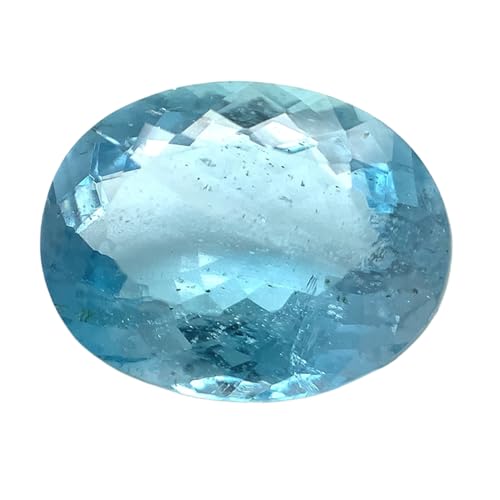 Pierre d'aigue-marine facettée ovale de prestige pour bague et pendentif