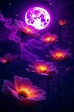 Puzzle de 70 Piezas Flores Luna 20x15 cm, Juguete desafío y Juego Educativo, Ejercita Paciencia, Rompecabezas Clásico para Adultos 70 Piezas