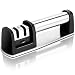 Knife Sharpener, 2 Stage Knife Sharpening System Professional Knife Sharpener Straight but not Serrated Knives Diamond Coated Sharpening Wheel System Black