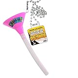 Head Rush Bong-GO Pink & White - Mini Beer Bong W/Beaded Necklace - Alcohol Accessories for Drinking Games for Adults Party - Drinking Game Funnel W/Hose, Party Essentials for Adults, Beer Funnel