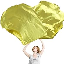 2 Pcs Worship Flags for Dance, Portable Worship Banner with Scalable Rod Lightweight Praise Flags Silver/Gold Church Flags Multipurpose Worship Flags for Dance Praise Worship, 4.6 x 4.6 FT Gold