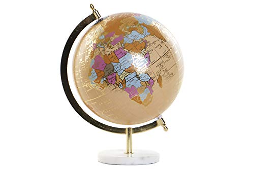 Vidal Regalos Globe, decoratief, marmer, PVC, beige, 22 x 20 x 28 cm