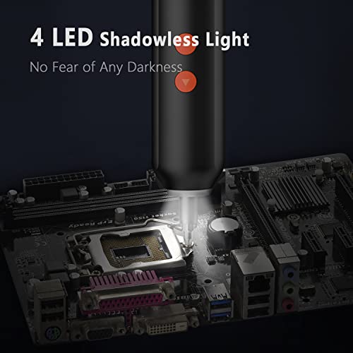 Electric Screwdriver Cordless, Power Screwdriver Set, Includes 5V Cordless Screwdriver Rechargeable With Led Lights, 20Pcs Household Bits, Usb-C Charging Cable, Magnetizer, Extension Rod, Manual #TOP2