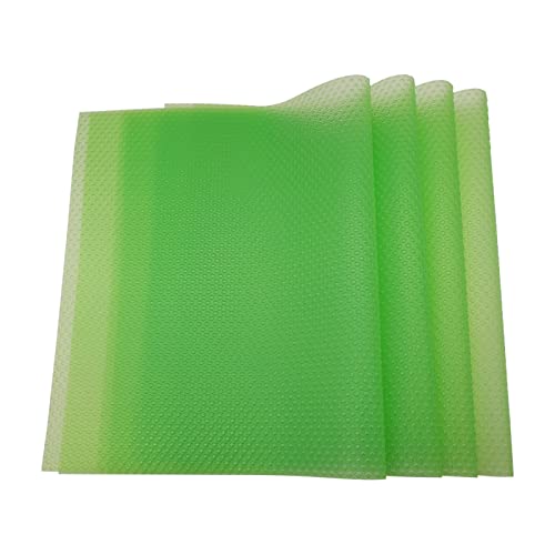 Refrigerator Liners, 4PC Refrigerator Shelf Liners for Glass Shelves, Refrigerator Mats, Fridge Pads for Cupboard Cabinet Drawer(Green)