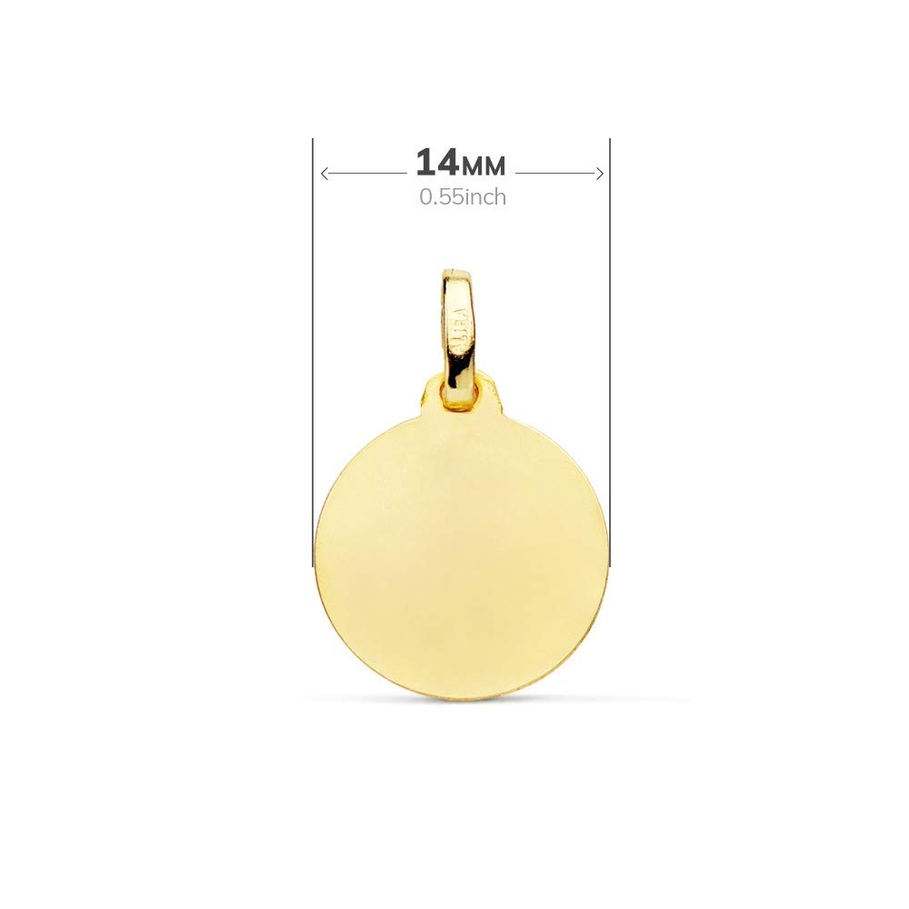 Medalla oro 18k Bautismo 14mm. filo tallado
