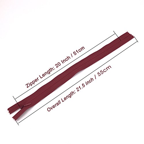 40PCS Nylon Invisible Zipper Tailor Sewer DIY Sewing Accessories for Garment/Bags/Home Textile(20 inch,Mix Color)