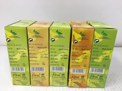 Hesh herbal powder pacote com 5 variedades para cabelo - Amla, Aritha, Brahmi, Shikakai e folha de n