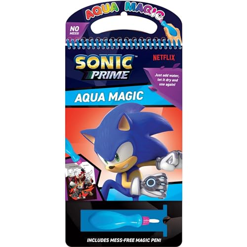 ALLIGATOR Sonic Prime Aqua Magic Livre de coloriage à l'eau pour enfants, comprend un livre de coloriage et un stylo