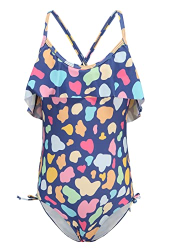 Image of Girls One Piece Swimsuits Ruffle Bathing Suit Kids Hawaiian Floral Swimwear 3-16 Years