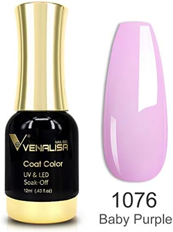 VENALISA 12ml Base Coat Nail Polish Gel Quick Dry UV LED Soak Off Shine Finish and Long Lasting, 0.43 Fl Oz