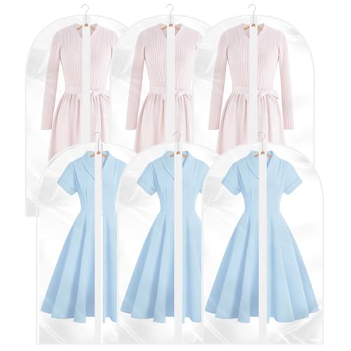 Kleidersack,6 Stück Kleidersäcke 60 * 100cm mit Reißverschluss,Transparent Anzug Aufbewahrung,für Anzüge Kleider Mäntel Sakkos Hemden Abendkleider Anzugsack Kleiderhülle