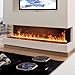 Fireplaces, 3D Water Vapor Decorative Fireplace Stainless Steel 3D Water Vapour Electric Fireplaces with LED Flame Effect, Silent Atomizing Fireplace for Home and Office Ambiance Decoration Table Top
