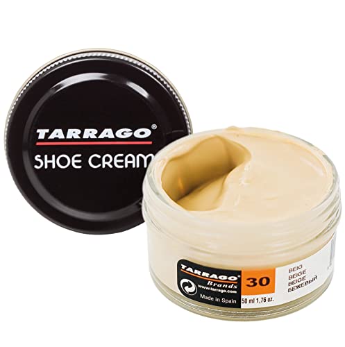 Tarrago Shoe Cream - Professional Shoe Polish With Carnauba Wax To Re-Color And Polish - Smooth Leather Shoes And Boots- Over 100 Colors - 50 Ml/ 1.7Fl. Oz - Beige #30 #TOP16