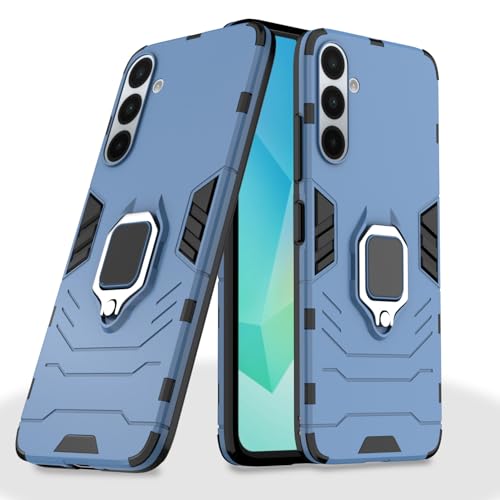 Image of Pikkme D5 Tough Armor Bumper Case | 360 Protection Case | Ring Holder Stand Back Cover for Samsung Galaxy A56 5G (Blue)