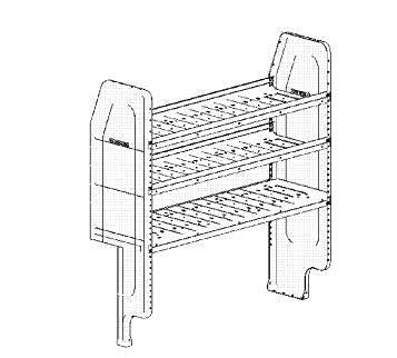 Adrian Steel AD44RA, Adjustable 3-Shelf Unit w/Rear Air Cutout
