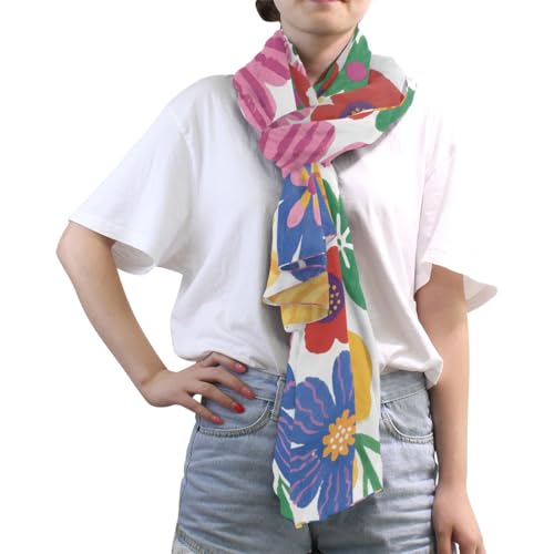 Scarf for Women Lightweight Pastel Flower Design Fashion Pashmina Stylish Shawls3