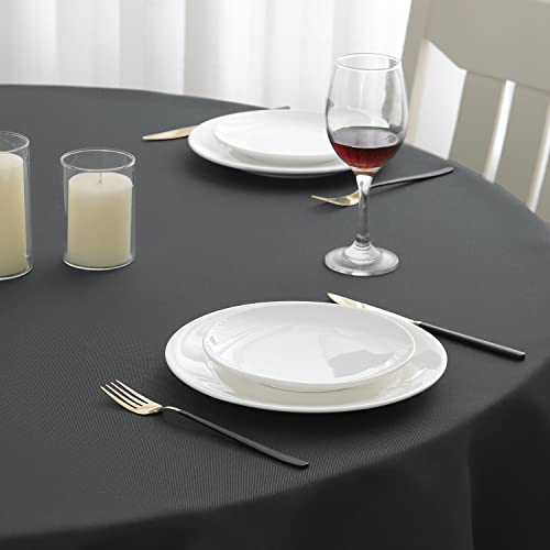Romanstile Round Waterproof Tablecloth, Stain Resistant Washable Table Cloths Wrinkle Free Polyester Table Covers for Kitchen Dining Party Wedding Indoor and Outdoor - Grey, 60 Inch by Romanstile - Image 6